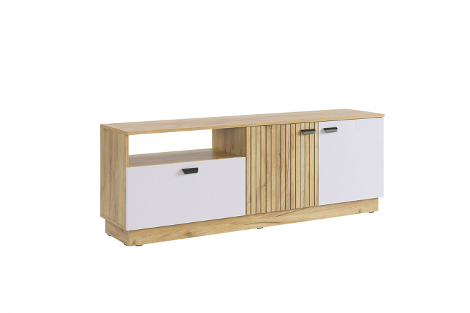 Тумба под ТВ "Моди" дуб крафт золотой/белое дерево