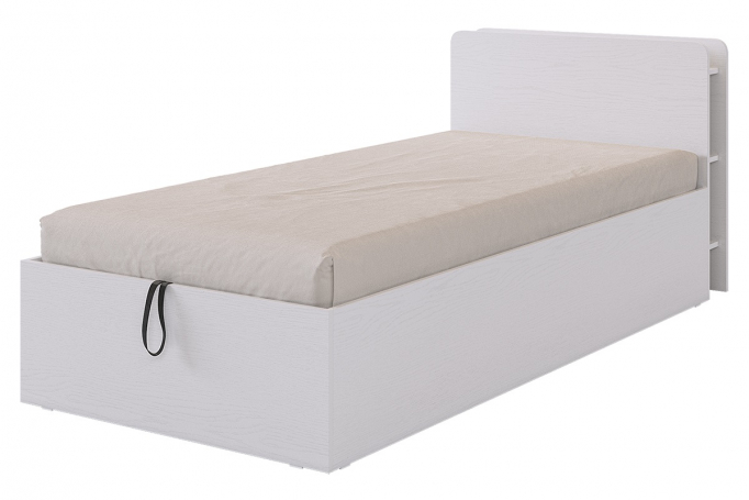 Кровать односпальная "Юниор" с ортопедическим подъемным основанием, белое дерево