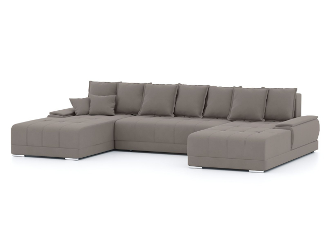 Диван-кровать П-образный "Nordviks (Нордвикс)-П"  велюр Зара Лайт Браун 05