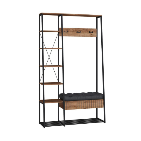 Прихожая "Гранд 15.124" дуб крафт табачный, кожзам Holst Black