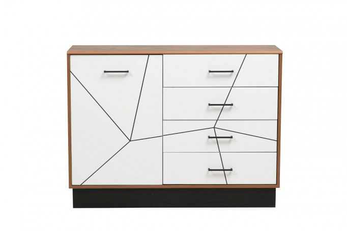 Комод 54.08 "Гамма" таксония/ПВХ белый