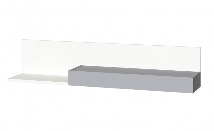 Полка "Торонто 16.475" белый PE (ПЕ) шагрень, стальной серый 1700 PE (ПЕ)