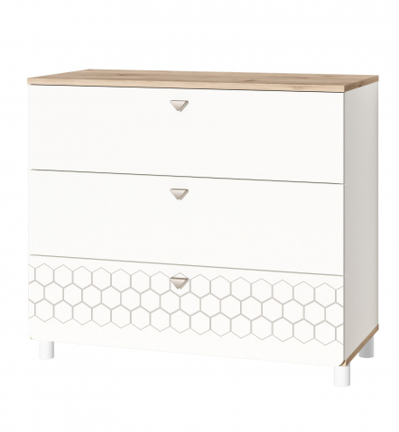 Комод "Эйп 13.322" белый PE (ПЕ) шагрень, дуб белый exclusive OW (ексклусиве ОВ) D4430