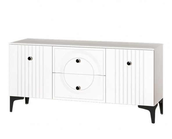 Тумба под ТВ "Валенсия 16.45" белый PE (ПЕ) шагрень, белая шагрень ПВХ