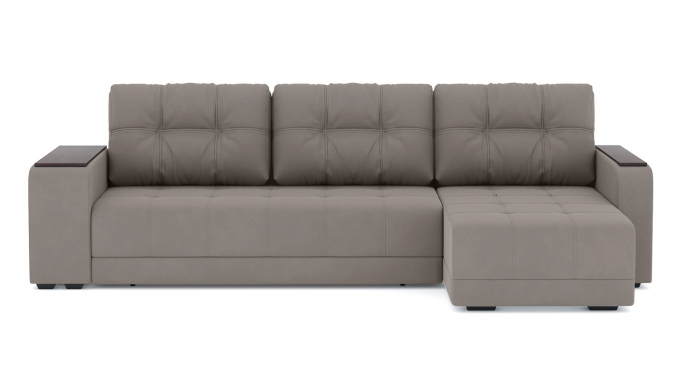 Угловой диван-кровать "Милан" велюр Зара Лайт Браун 05