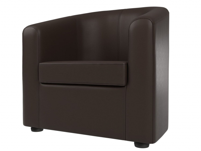 Кресло для отдыха "Норден" экокожа коричневая, 109066