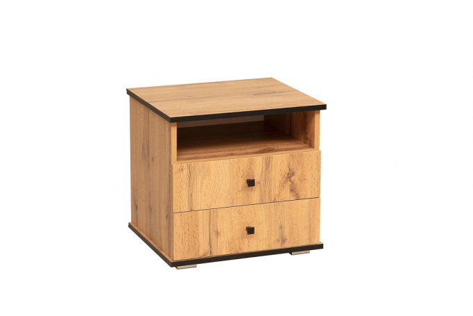 Тумба прикроватная 51.17 "Либерти" опора h (х)=20мм, дуб вотан/черный