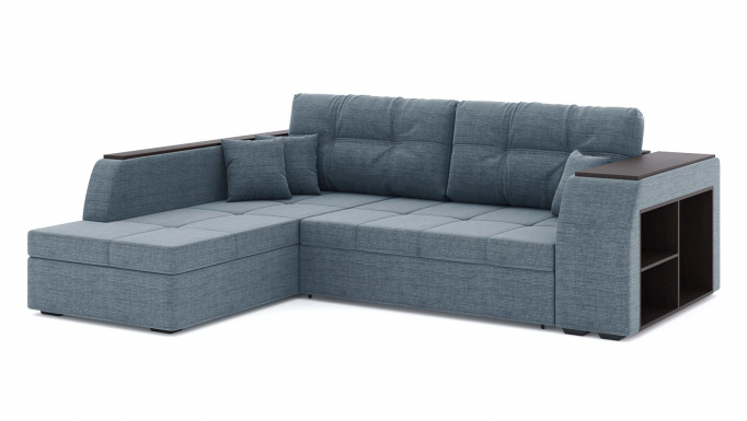 Угловой диван-кровать "Брюссель" рогожка Дрим Блю