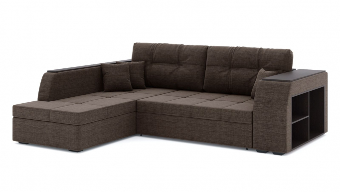Угловой диван-кровать "Брюссель" рогожка Дрим Браун