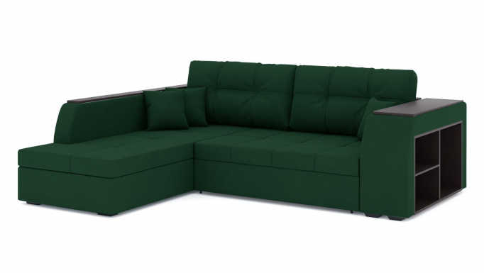 Угловой диван-кровать "Брюссель" велюр Зара Малахит 33