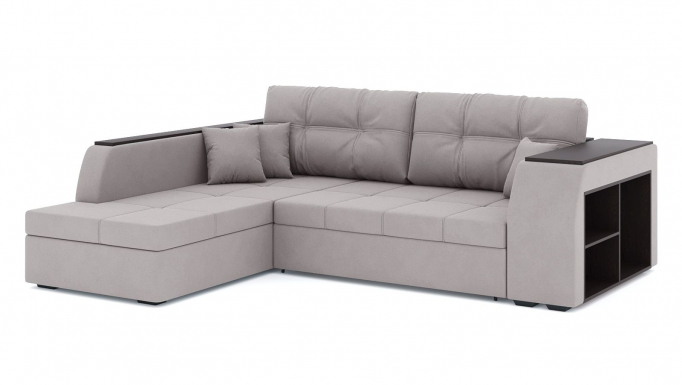 Угловой диван-кровать "Брюссель" велюр Зара Десерт Роуз 11