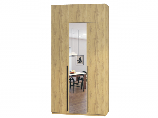 Шкаф "Лаура 3-А ПУШ", зеркало, цвет дуб вотан