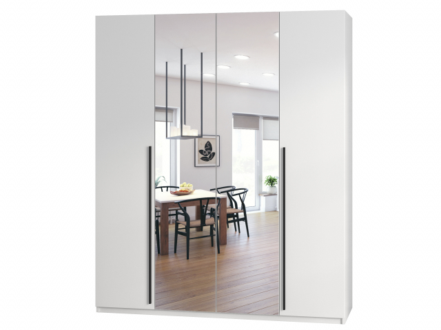 Шкаф "Лаура 4", зеркало, цвет белый