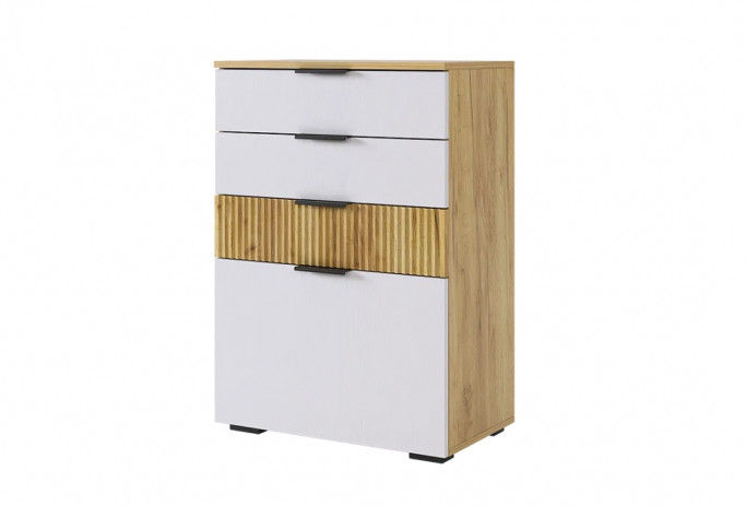 Комод "Бери" дуб крафт золотой/белое дерево