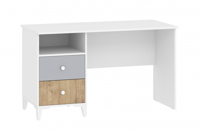 Стол письменный "Морти" НМ 041.16 Дуб Бунратти, Серый, Белый