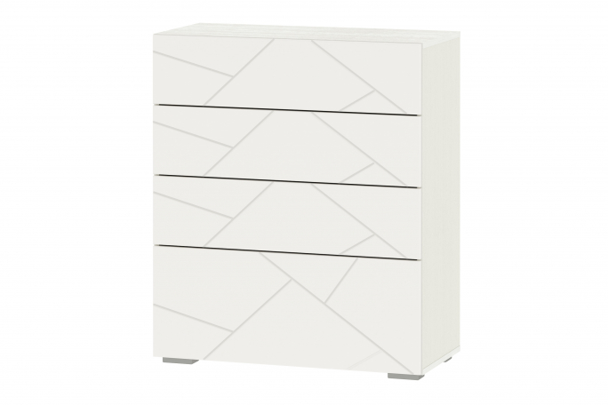 Комод "Summit (Саммит)" НМ 040.64, Меренга (ПВХ), Белый текстурный