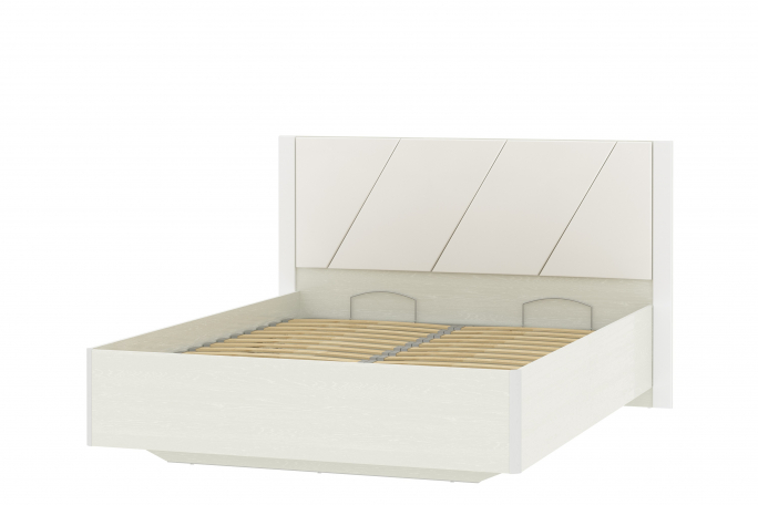 Кровать "Summit (Саммит)" НМ 040.71, к/з Marika (Марика) 124 white (вайт), Меренга (ПВХ), Белый текстурный