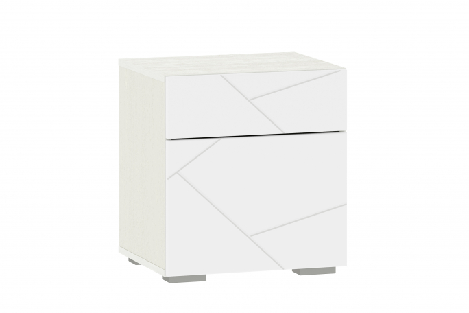 Тумба прикроватная "Summit (Саммит)" НМ 013.61, Меренга (ПВХ), Белый текстурный