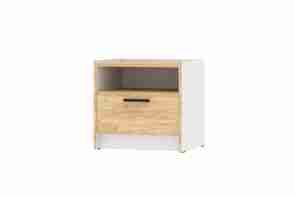 Тумба прикроватная "оттавия" нм 011.15, белый фасадный/дуб крафт золотой