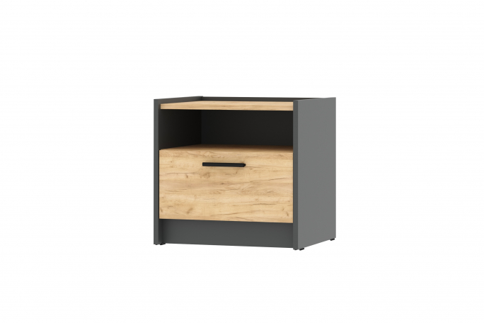 Тумба прикроватная "Оттавия" НМ 011.15, Антрацит/Дуб Крафт Золотой