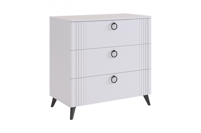 Комод "Ева"  белое дерево/белый матовый