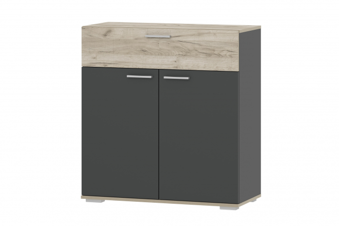Тумба "Санти" НМ 013.77, Антрацит/Дуб Крафт Серый