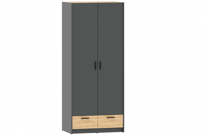 Шкаф для одежды "Оттавия" НМ 011.80, Антрацит/Дуб Крафт Золотой