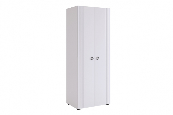 Шкаф 2-х створчатый "Ева 102.01"  белое дерево/белый матовый