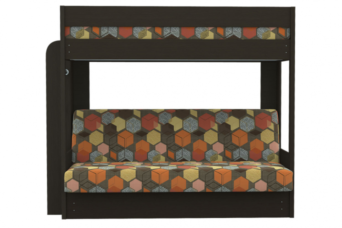 Диван-кровать двухъярусная, Венге/Geometry brown (Геометрй браун)
