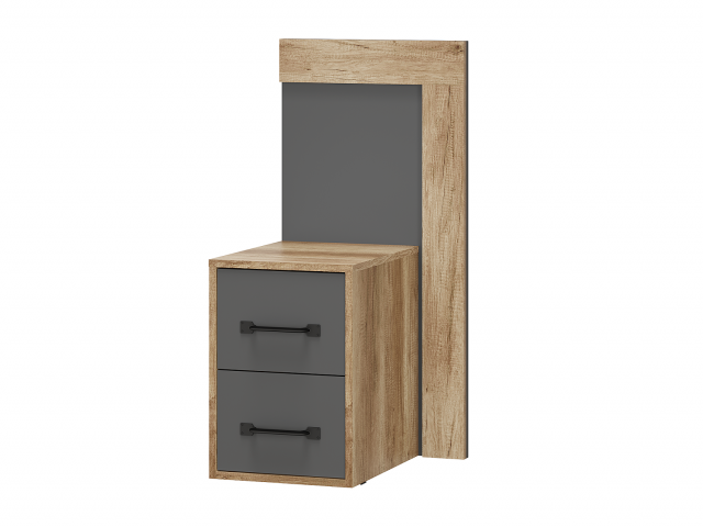 Тумба прикроватная "Прима" ТБ-12, графит/дуб каньон