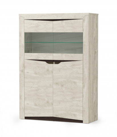 Комод "Лючия" 33.15 бетон пайн белый/венге/стекло