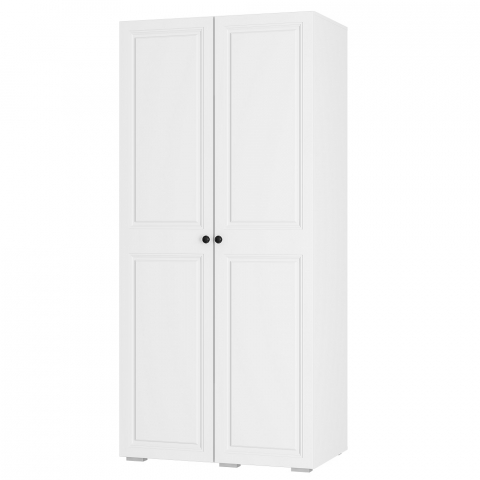 Шкаф 2-х створчатый "Софт" ШК-02, белый/эмаль белая (F26)