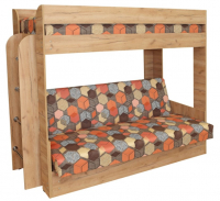 Диван-кровать двухъярусная, дуб крафт золотой/Geometry brown (Геометри браун)