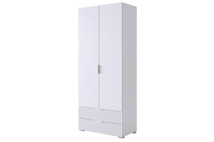 Шкаф 2х-дверный "Зефир 120.01" белое дерево/белый (эмаль)