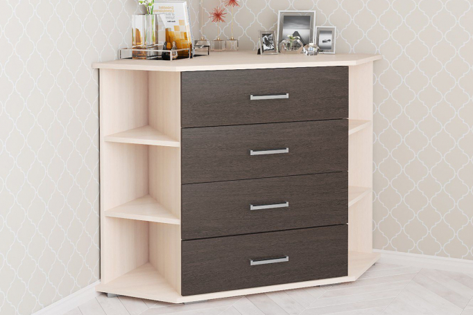Комод "Катрин-7", дуб молочный/венге