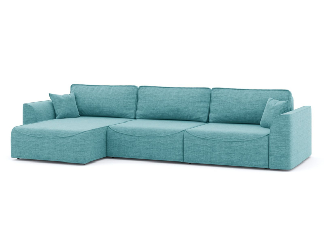 Угловой диван-кровать "Рафаэль" 3 секции, рогожка Дрим Азур
