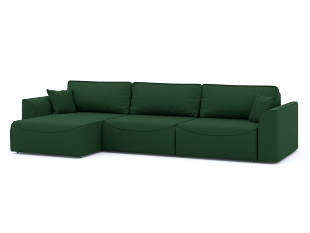 Угловой диван-кровать "Рафаэль" 3 секции, велюр Зара Малахит 33