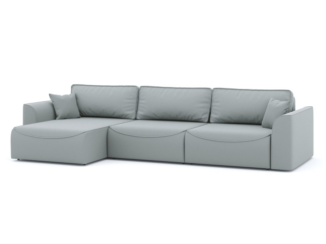 Угловой диван-кровать "Рафаэль" 3 секции, велюр Зара Стил 52