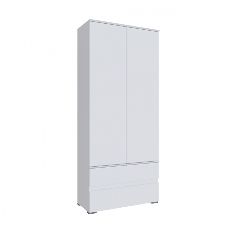 Шкаф 2-х створчатый, с двумя ящиками "Плейона", белый