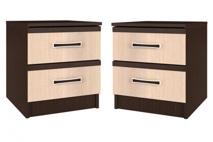 Тумба прикроватная, комплект 2 шт., "Сакура", венге/лоредо