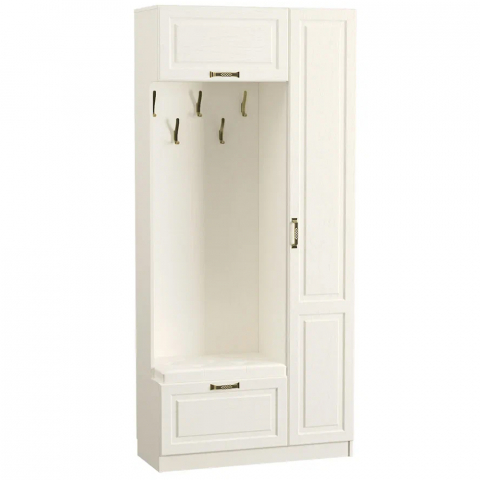 Шкаф комбинированный 13.21 "Ливерпуль", белый/ясень ваниль