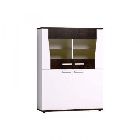 Шкаф-сервант "Норвуд 22", белый/орех шоколадный