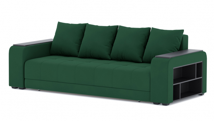 Диван-кровать "Дубай лайт" еврокнижка, велюр Зара Малахит 33