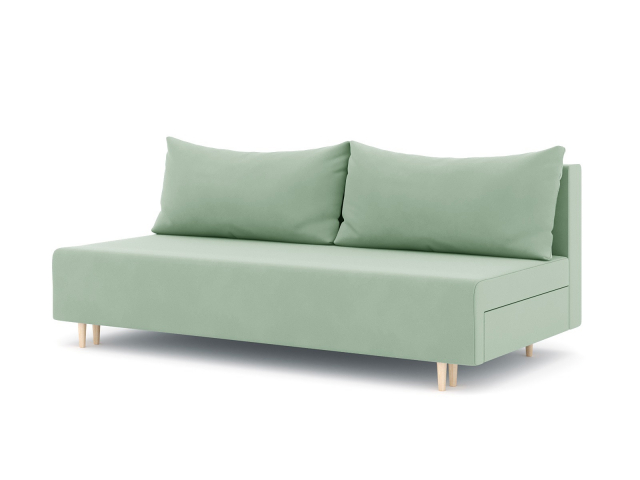 Диван-кровать "Mille (Милле) Смайл" без подлокотников, велюр Зара Минт 14