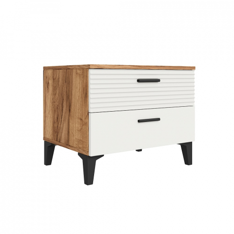 Тумба прикроватная "Белла 04"  дуб вотан/тальк