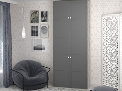 Шкаф 2-х створчатый "бостон д-1+а" антресоль, дуб апрель светлый/sf (сф)-019 графит