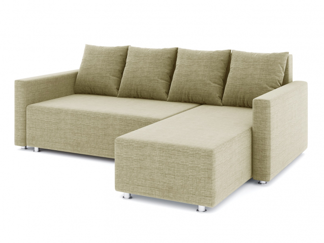 Угловой диван-кровать "Челси" еврокнижка, рогожка Дрим Дарк Беж