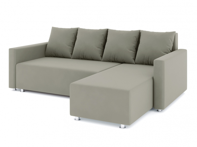 Угловой диван-кровать "Челси" еврокнижка, велюр Зара Лайт 04