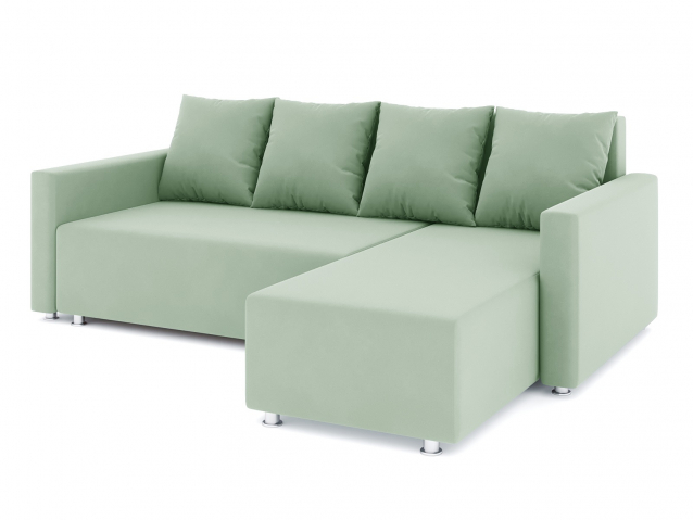 Угловой диван-кровать "Челси" еврокнижка, велюр Зара Минт 14