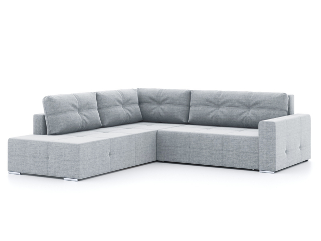 Угловой диван-кровать "Леос" еврокнижка, рогожка Дрим Лайт Грей